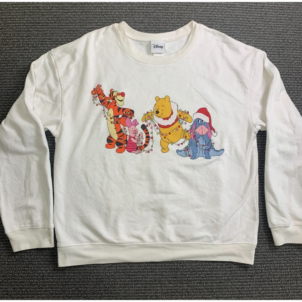 Disney Winnie the Pooh Sweatshirt Womens Long Sleeve Pullover Size XS-M